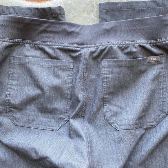 FIGS Technical Collection Scrub Pants Graphite Gray Teal Drawstring Size Medium - Picture 12 of 16